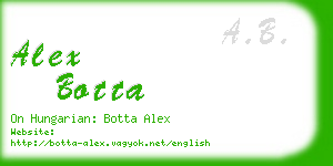 alex botta business card